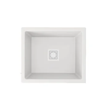 Stonyx Sigma Quartz Kitchen Sink Single Bowl 21x18 White Metallic