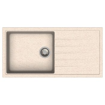 Carysil Vivaldi D100 L 40 x 20 Inch Cornflakes Quartz Single Bowl Kitchen Sink with Drainer