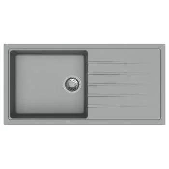 Carysil Quartz Vivaldi D100 L 36 x 18 Inch Croma Single Bowl Kitchen Sink with Drainer