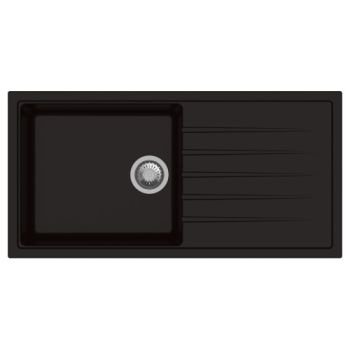 Carysil Vivaldi D100 L 40 x 20 Inch Espresso Quartz Single Bowl Kitchen Sink with Drainer