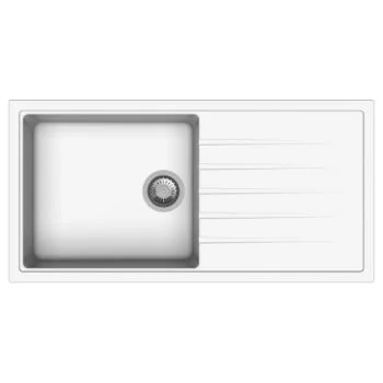 Carysil Vivaldi D100 L 40 x 20 Inch Snova Quartz Single Bowl Kitchen Sink with Drainer