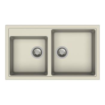 Carysil Vivaldi N200 Quartz Double Bowl Kitchen Sink 34 x 20 Inch Champagne