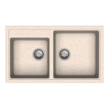 Carysil Vivaldi N200 Quartz Double Bowl Kitchen Sink 34 x 20 Inch Cornflakes