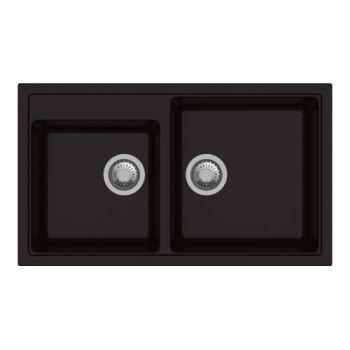 Carysil Vivaldi N200 Quartz Double Bowl Kitchen Sink 34 x 20 Inch Espresso