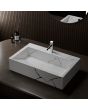 Ruhe Aether Table Top Wash Basin 24 x 16 x 6 inches White & Black