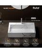 Ruhe Aether Table Top Wash Basin 24 x 16 x 6 inches White & Black