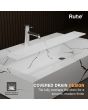 Ruhe Aether Table Top Wash Basin 24 x 16 x 6 inches White & Black