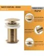 Ruhe Pop-up Waste Coupling Yellow Gold 5 Inches